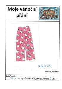 růžové tepláky s Hello Kitty