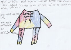 tepláková souprava Lamine Yamal, mikina vel. M a kalhoty vel. 33