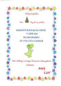 dárkový poukaz na vstup v létě 2026 do Dinoparku ve Vyškově a v Ostravě