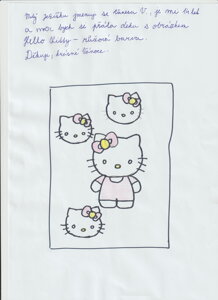 Deku s obrázke Helou Kitty - růžovou