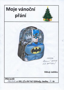Školní batoh, 3 D Batman