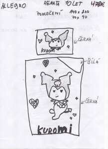 Povlečení Kuromi černé barvy