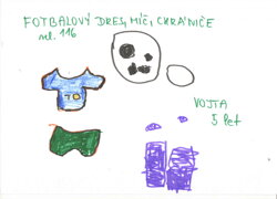 FOTBALOVÝ DRES míč, chrániče vel. 116
