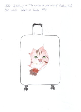 Cestovní kufr Cat white