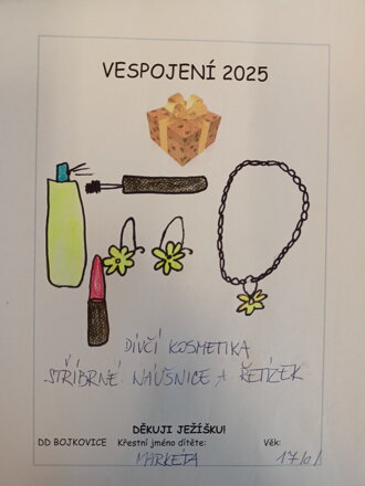 Dívčí kosmetika, stříbrné náušnice, řetízek 