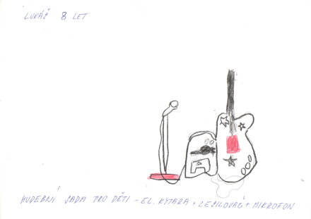  hudební sada pro děti - el. kytara, zesilovač, mikrofon