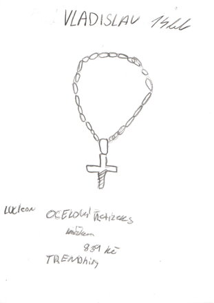 ocelový řetízek s křížkem (Trendhim.cz)