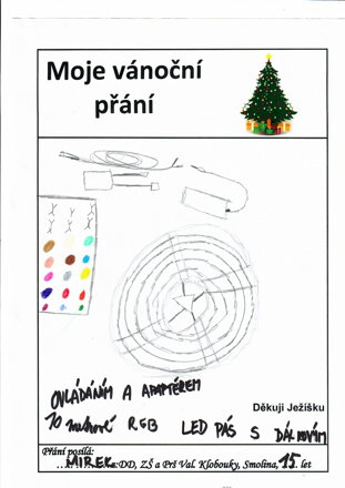 10 m RGB led pás s dálkovým ovládání a adaptérem