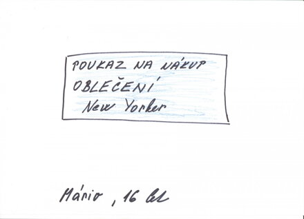 POUKAZ NA NÁKUP OBLEČENÍ V NEW YORKER