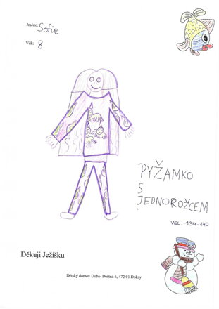 PYŽAMO S JEDNOROŽCEM VEL.134-140